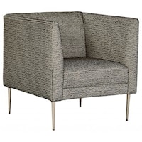 Contemporary Upholstered Accent Chair with Metal Legs