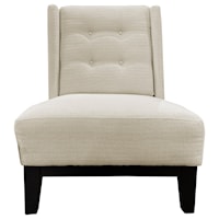 Contemporary Armless Accent Chair with Tufting