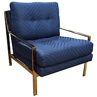 Casual Chair with Metal Frame and Button Tufting