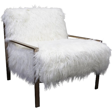 Casual Chair with Metal Frame and Button Tufting