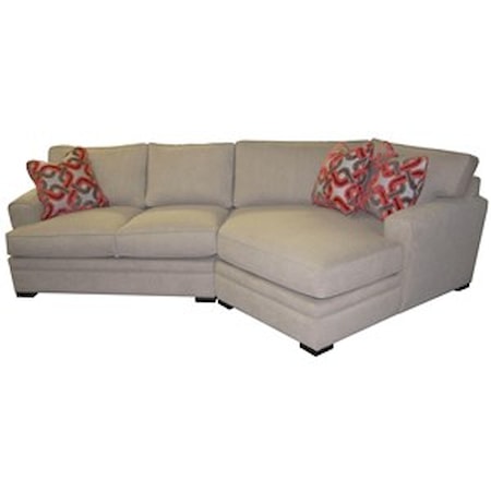 2Pc Cuddler Sectional w/ Pluma Plush Cushion