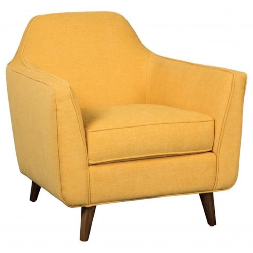 Mid-Century Modern Accent Chair with Wood Legs