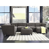 Contemporary Sectional with Tapered Feet