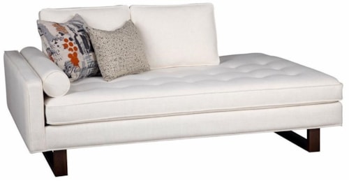 Contemporary Left Arm Facing Chaise with Tufted Cushion