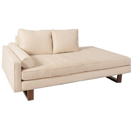 Contemporary Left Arm Facing Chaise with Tufted Cushion