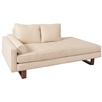 Contemporary Left Arm Facing Chaise with Tufted Cushion