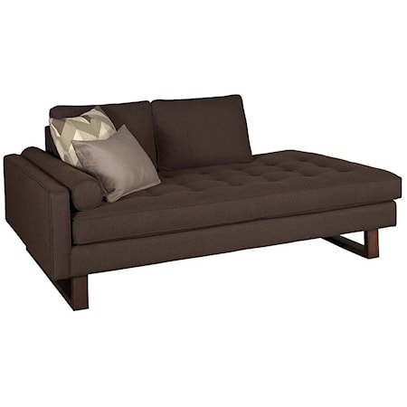 Contemporary Left Arm Facing Chaise with Tufted Cushion