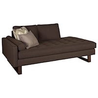 Contemporary Left Arm Facing Chaise with Tufted Cushion