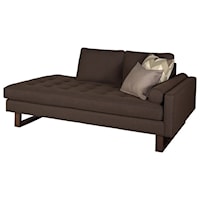 Contemporary Right Arm Facing Chaise with Tufted Cushion