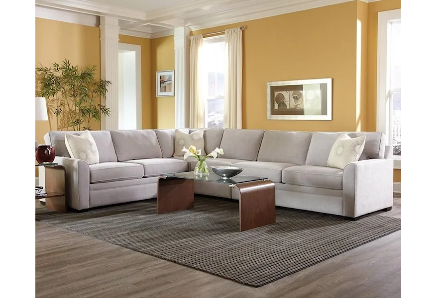 Blissful 5-Seat Sectional w/ RAF Memory Foam Sleeper by Jonathan Louis at Morris Home