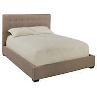 Contemporary Full Upholstered Bed with Tufted Headboard