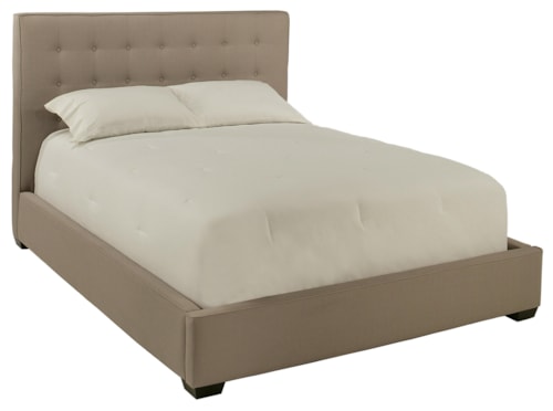 Contemporary Full Upholstered Bed with Tufted Headboard