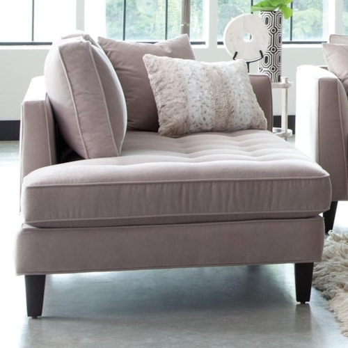 Left Arm Facing Chaise Lounge with Tufted Seat and Toss Pillows