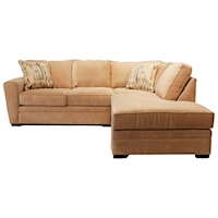 Casual 2-Piece Chaise Sectional with Pluma Plush Cushions