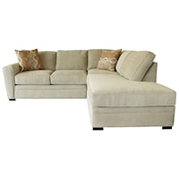 Casual 2-Piece Chaise Sectional with Pluma Plush Cushions