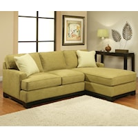 Contemporary Sofa Chaise Sectional with Track Arms