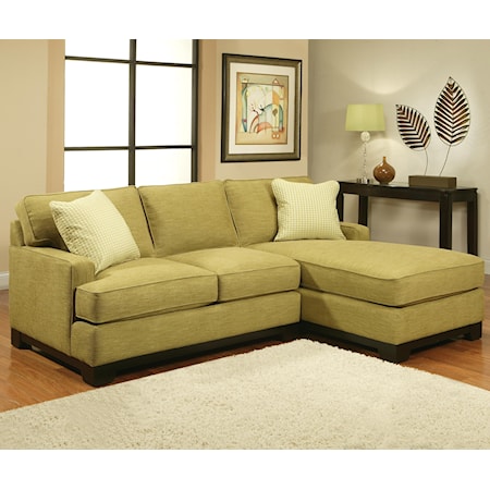 Sofa Chaise Sectional w/ Pluma Plush Cushion