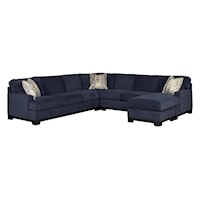 Contemporary 4-Piece RAF Chaise Sectional with Pluma Plush Cushions