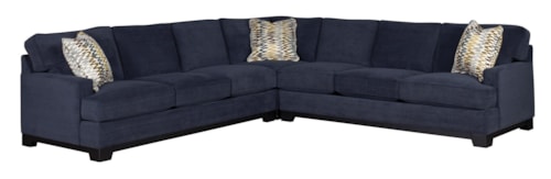 Contemporary 3-Piece Sectional Sofa with Pluma Plush  Cushions