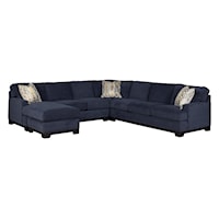 Contemporary 4-Piece Sectional Sofa with Left-Arm-Facing Chaise and Track Arms 