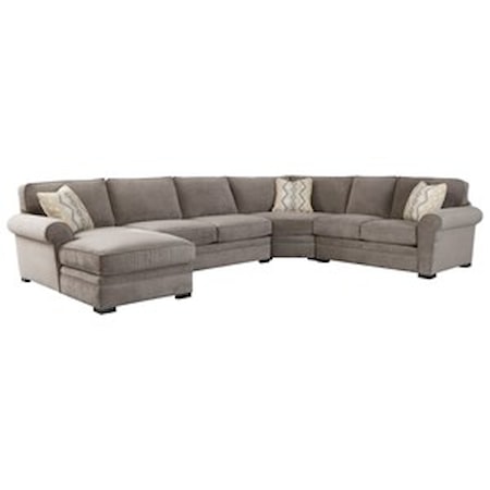 4-Pc Chaise Sectional w/ Pluma Plush Cushion
