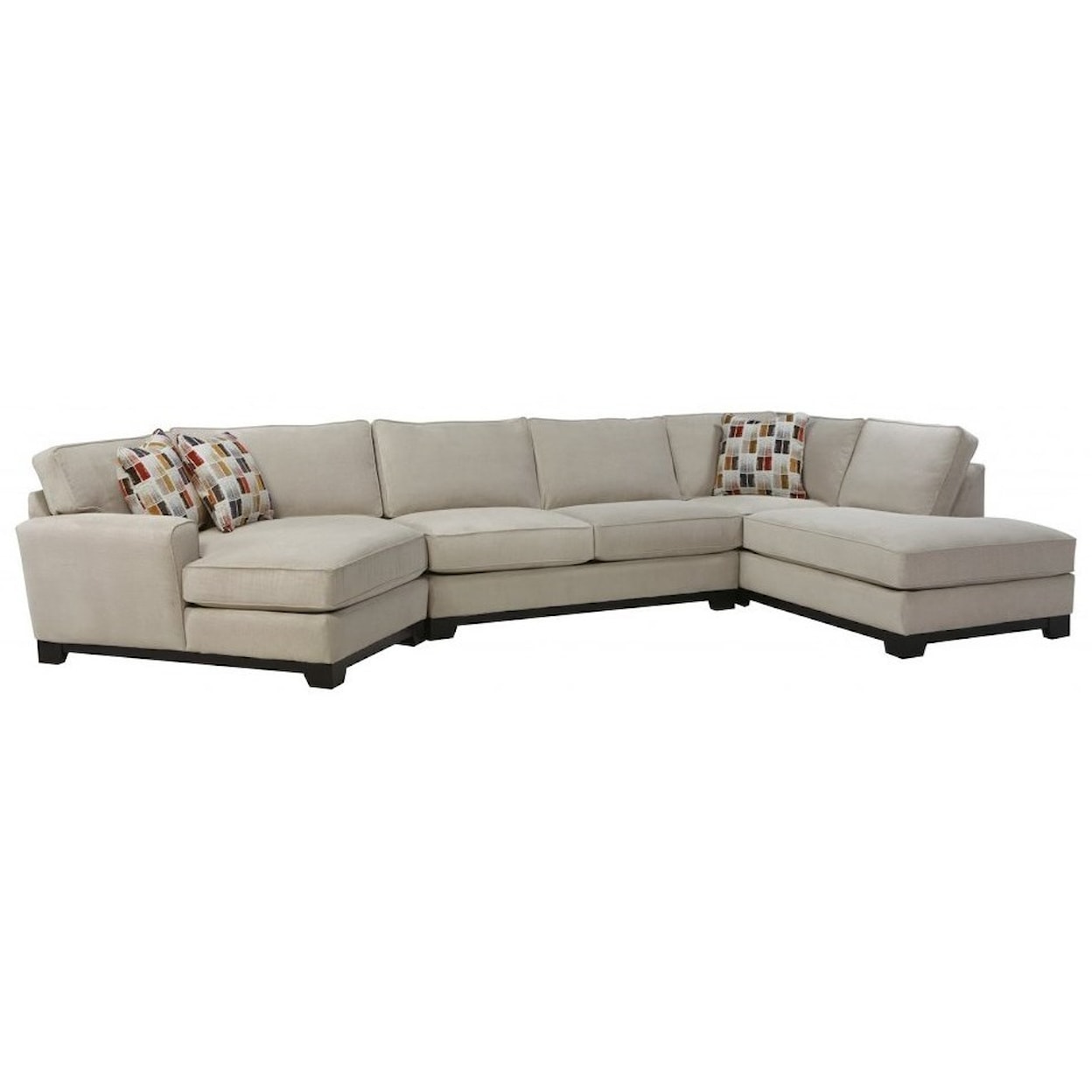 Jonathan Louis Choices - Pisces 4-Pc Chaise Sectional w/ Pluma Plush Cushion