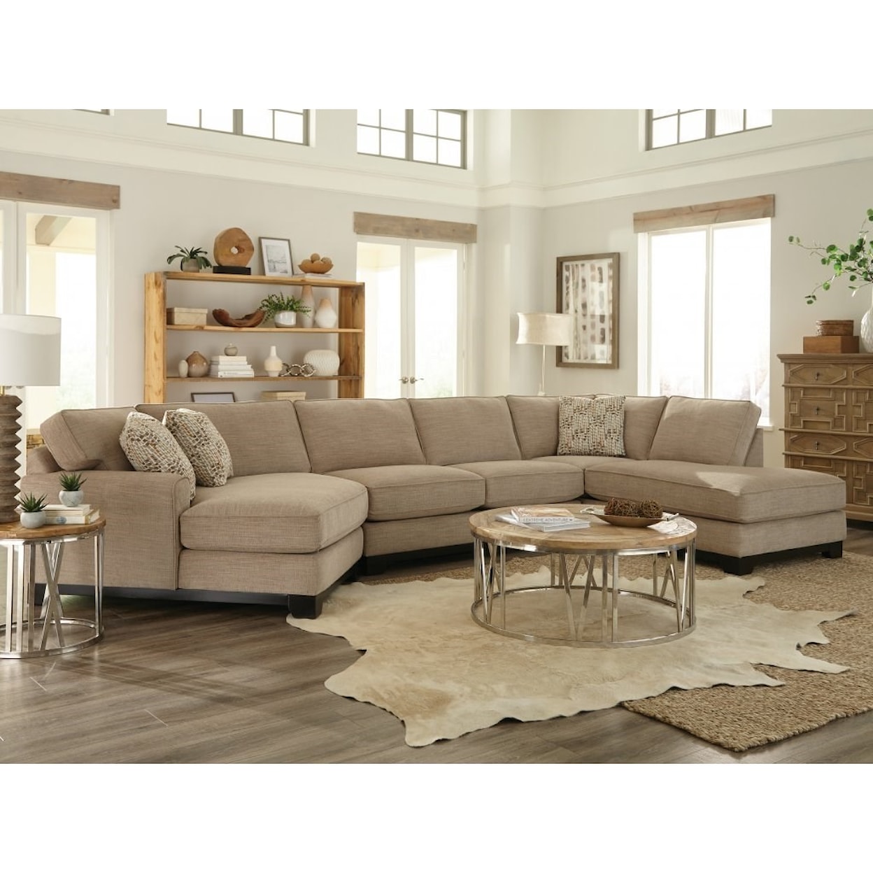 Jonathan Louis Choices - Pisces 4-Pc Chaise Sectional w/ Pluma Plush Cushion