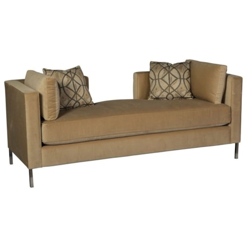 Contemporary Settee with Metal Legs