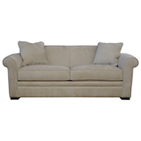 Transitional Loveseat with Wood Feet