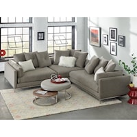 Contemporary Sectional with Metal Base