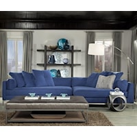 Contemporary 2-Seat Sectional Sofa with Cuddler Chaise