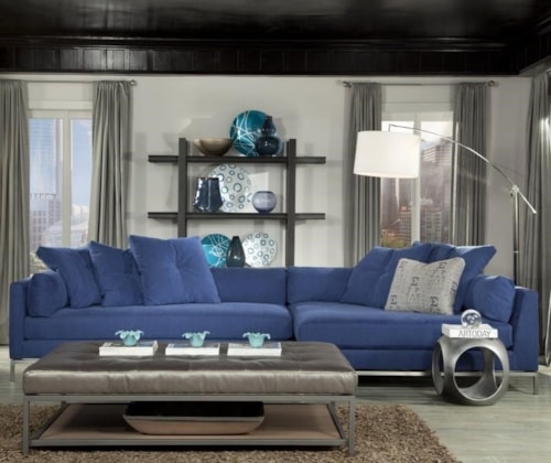 Contemporary 2-Seat Sectional Sofa with Cuddler Chaise