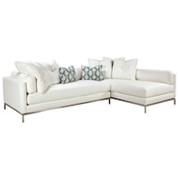 Contemporary Sectional Sofa with Metal Base