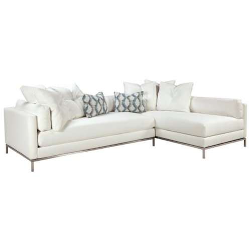 Contemporary Sectional Sofa with Metal Base
