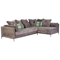 Contemporary Sectional Sofa with Metal Base