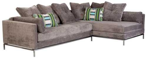 Contemporary Sectional Sofa with Metal Base