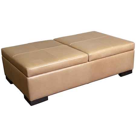 Cramer Leather Storage Ottoman with Casters