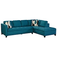 Contemporary 4-Seat Sectional Sofa with LAF Sleeper Bed