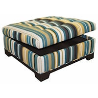 Square Storage Ottoman with Tufted Top