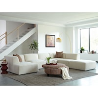 Contemporary 4-Seat Sectional Sofa with LAF Chaise Lounge