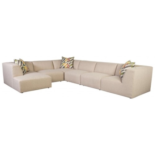 Contemporary 5-Seat Sectional Sofa with LAF Chaise Lounge