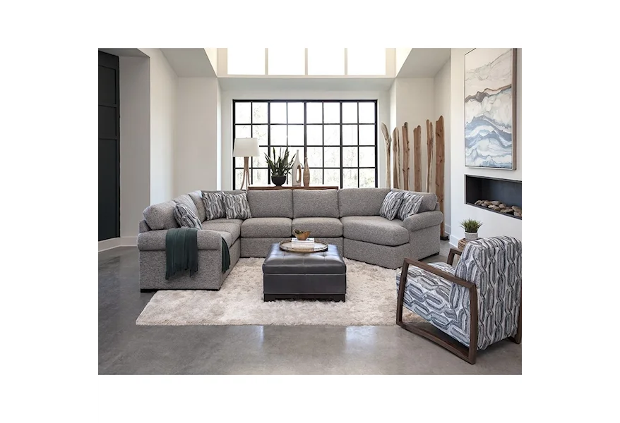 Fletcher 3-Piece Sectional with Right-Facing Cuddler by Jonathan Louis at Morris Home