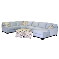 Contemporary 4-Piece Sectional Sofa with Pluma Plush Cushions