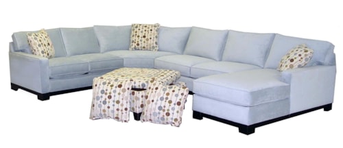 Contemporary 4-Piece Sectional Sofa with RAF Chaise