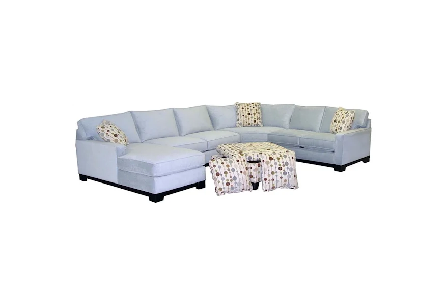 Gemini 4-Piece Sectional with Pluma Plush Cushions by Jonathan Louis at Morris Home