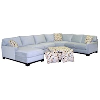 Contemporary 4-Piece Sectional Sofa with LAF Chaise