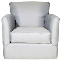 Casual Accent Swivel Chair with Tapered Arms