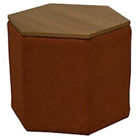 Contemporary Hexagon Upholstered Storage Footstool