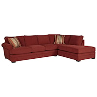 Casual 2-Piece Chaise Sectional with Pluma Plush Cushions