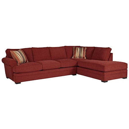 2Pc Chaise Sectional w/ Pluma Plush Cushions